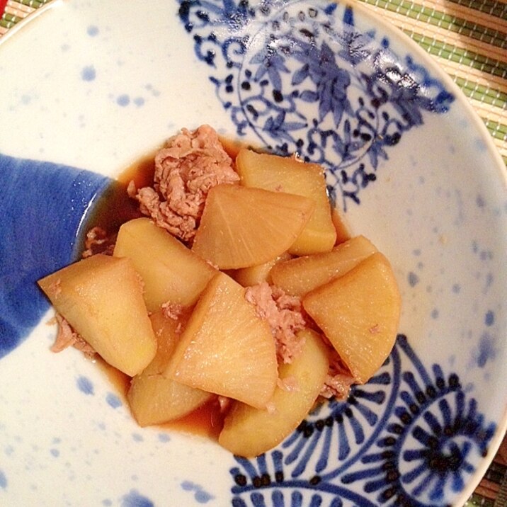 材料コレだけ！豚肉と大根の麺つゆ煮